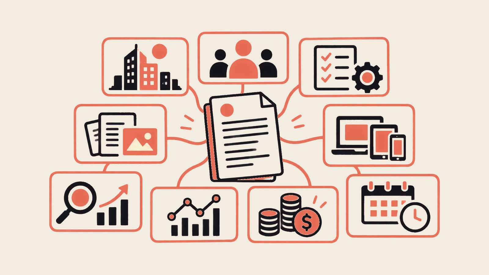 Website redesign RFP structure covering goals, audience, scope, content, technology, SEO, budget, timeline, and evaluation.